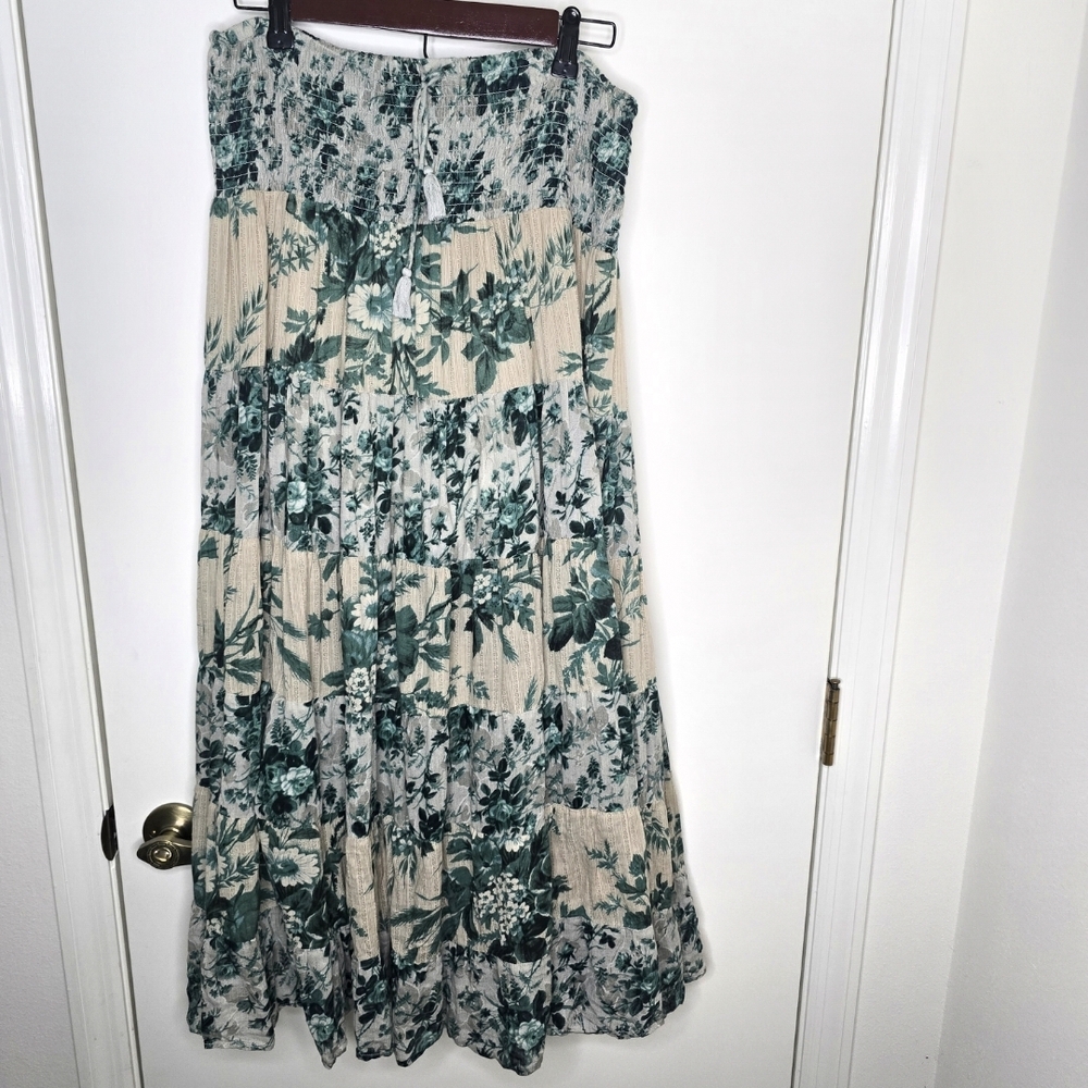 Denim & Supply Ralph Lauren Green Floral Maxi Skirt